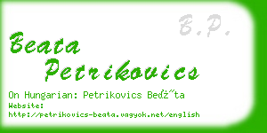 beata petrikovics business card